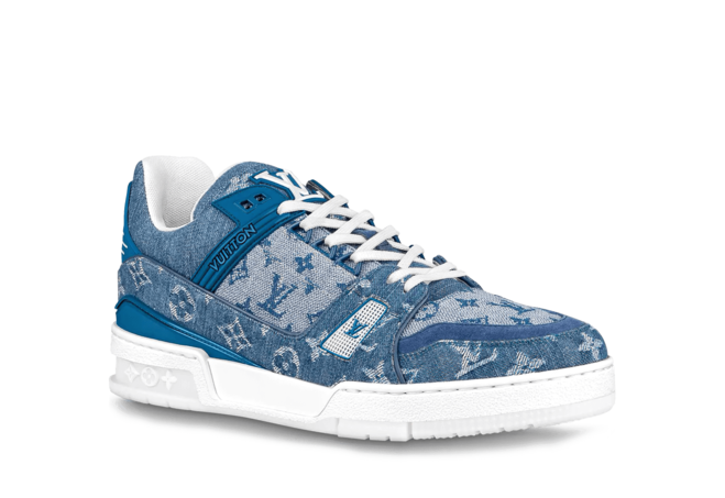 Shop Louis Vuitton Trainer Sneaker Blue Monogram Denim for Men - Buy Now!