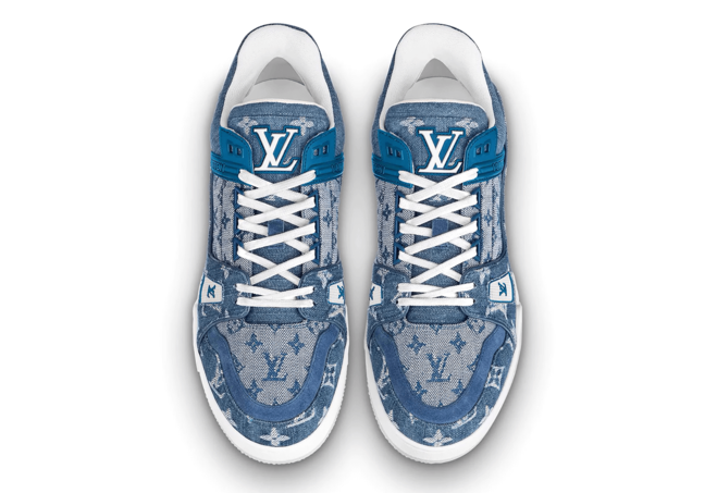 Get the stylish Louis Vuitton Trainer Sneaker Blue Monogram Denim for Men - Outlet Sale Now!