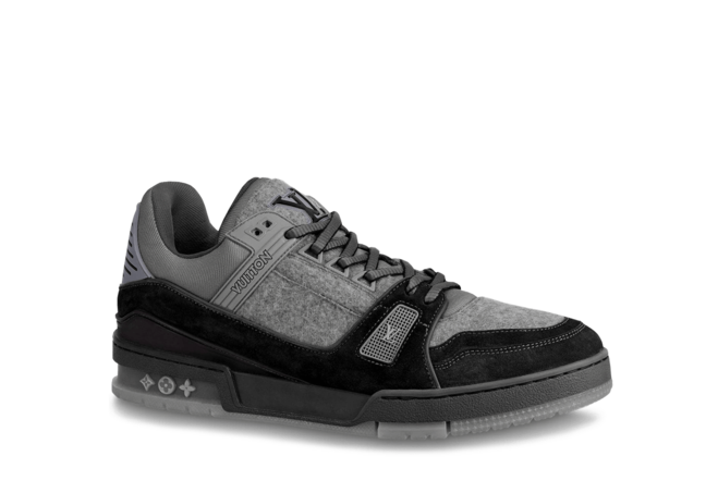 Buy Men's Louis Vuitton Trainer Sneaker Flannel Textile Gray from Our Outlet Sale