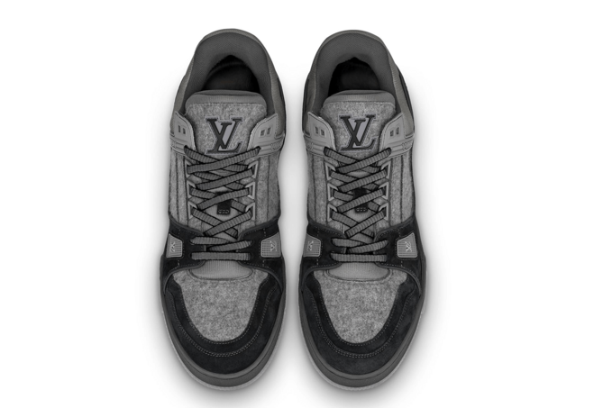 Men's Louis Vuitton Trainer Sneaker Flannel Textile Gray - Hurry to Our Outlet Sale Now!