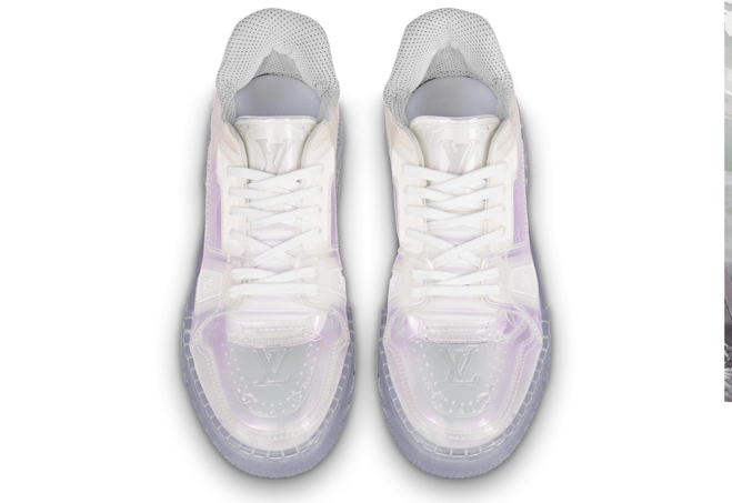 Fresh Louis Vuitton Trainer Sneaker in Transparent Material, White for Men