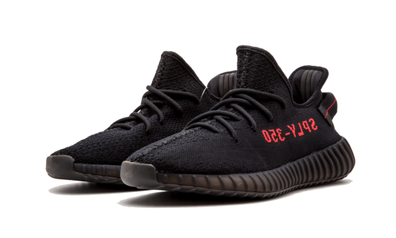 yeezys black with red