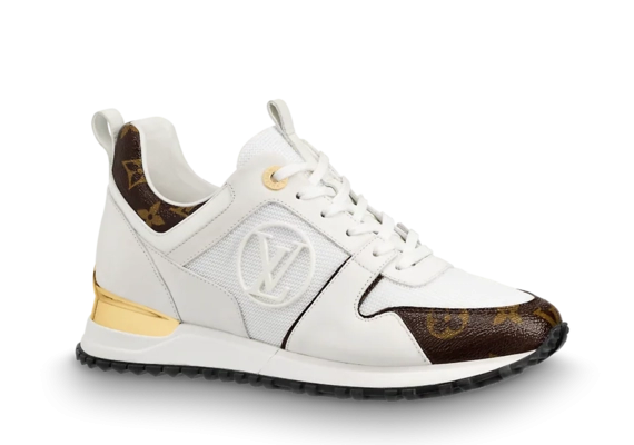 outlet- Louis Vuitton Run Away Sneaker Calf Leather and Patent Monogram Canvas White Women's Shoes