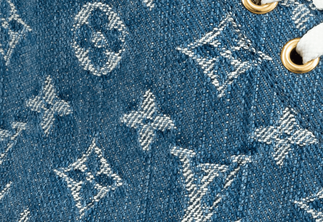 Shop Now for Women's Louis Vuitton Stellar Sneaker Boot Monogram Denim Bleu Jeans Blue