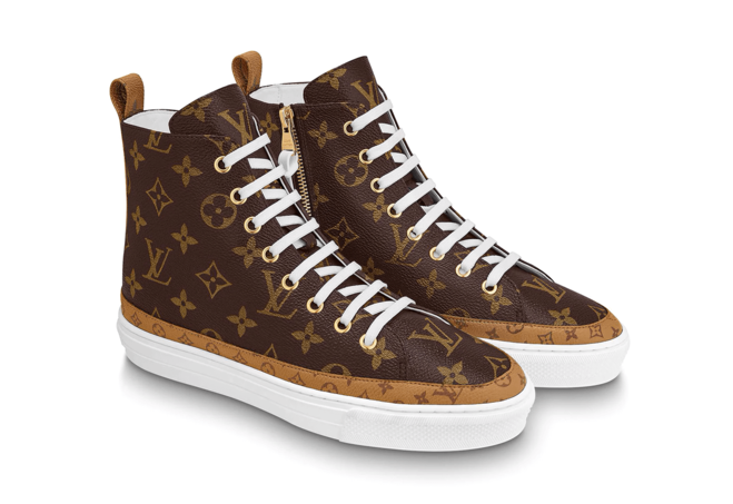 Afforable Price on Authentic Louis Vuitton Stellar Sneaker Boot Patent Monogram Canvas Rubber Outsole for Men