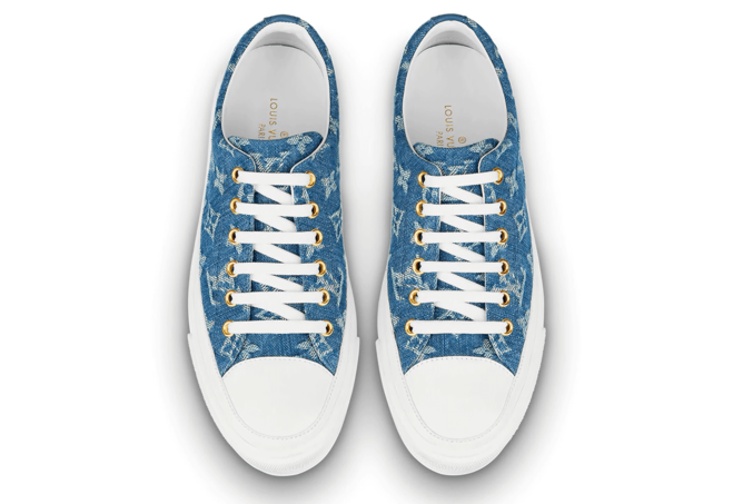Don't Miss Out - Buy a Louis Vuitton Men's Stellar Sneaker Monogram Denim Bleu Jeans Blue!