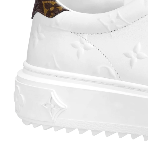 New - Lastest Look for Women - Louis Vuitton Time Out White Debossed Leather Sneaker