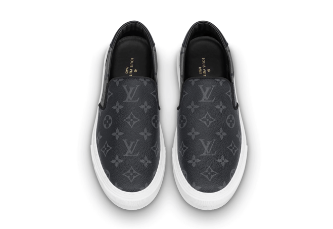 Find Louis Vuitton Trocadero Slip On Black Monogram Eclipse Canvas Men's Outlet Prices