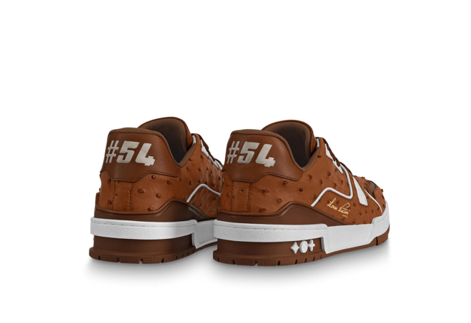 New Louis Vuitton Trainer Sneaker Cognac Brown for Men's Footwear