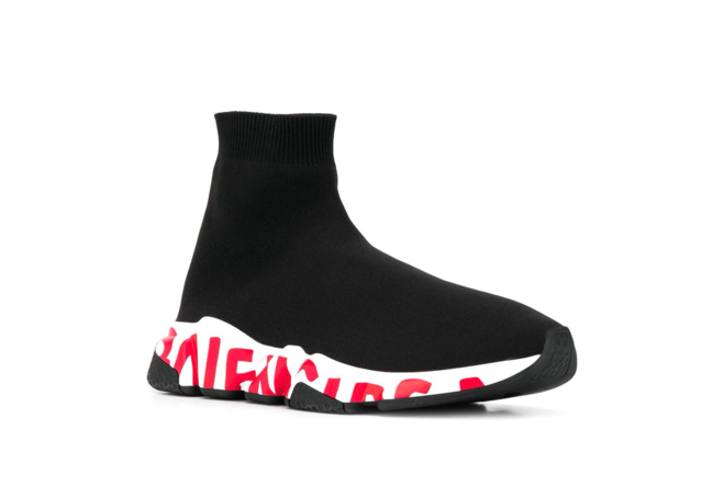 Outlet Selling Original Balenciaga Speed Graffiti Red Shoes For Men