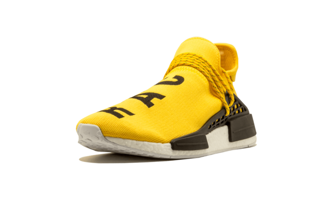 Fashionable Pharrell Williams NMD Human Race yellow sneakers designed for men at Original