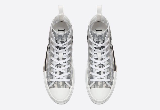 Dior High-Top White and Black Oblique Canvas