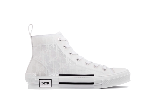 Dior High-Top White Oblique Canvas - Sale Men's Shoe