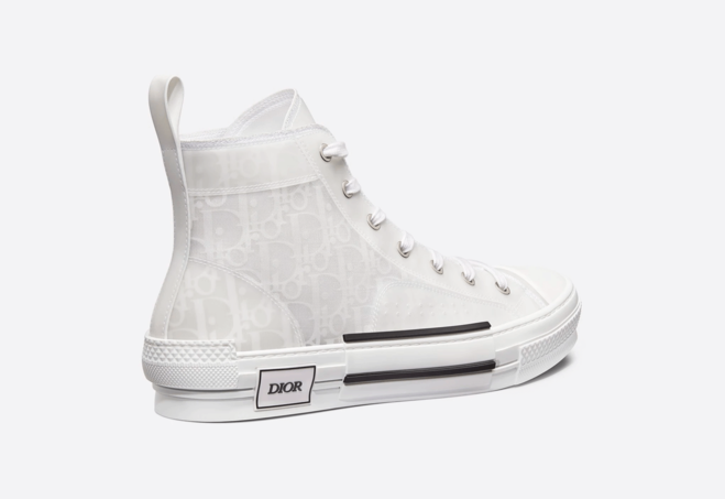 New Dior High-Top White Oblique Canvas Men's Shoe