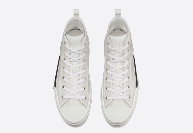 Stylish Dior High-Top White Oblique Canvas - Men's Footwear