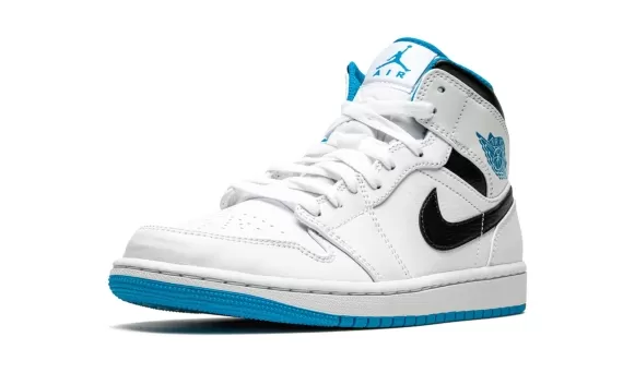 Air Jordan 1 Mid - White/Laser Blue