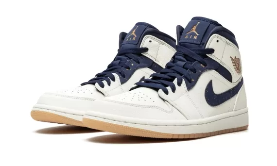 Air Jordan 1 Mid Jeter - Sail/Bronze-College Navy