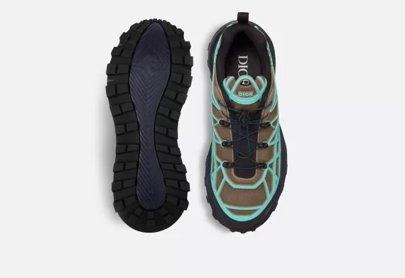 B31 Runner Sneaker - Khaki and Turquoise