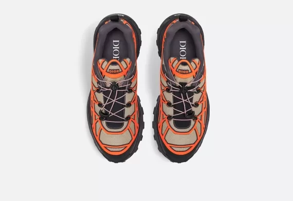 B31 Runner Sneaker - Warped Cannage Motif Beige/Orange