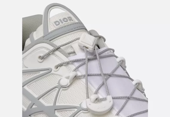 B31 Runner Sneaker - Warped Cannage Motif  White/Gray 