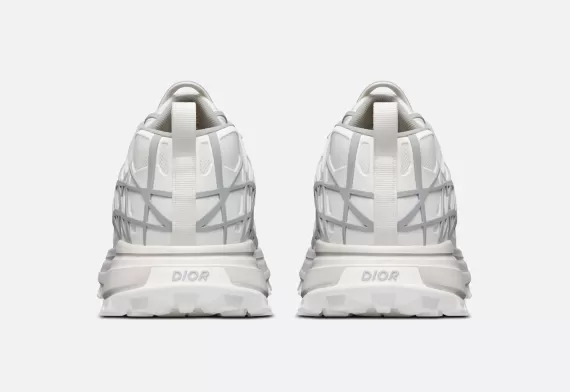 B31 Runner Sneaker - Warped Cannage Motif  White/Gray 