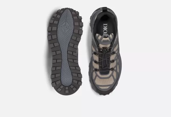 B31 Runner Sneaker - Warped Cannage Motif Brown/Gray