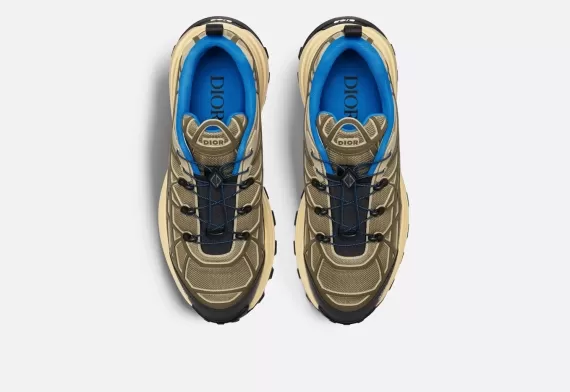 B31 Runner Sneaker - Warped Cannage Motif Brown/Khaki