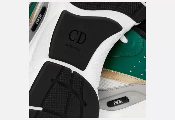 B22 Sneaker - Black/Green, White and Gold-tone