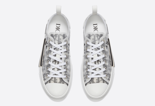 Dior Low-Top White and Black Oblique Canvas