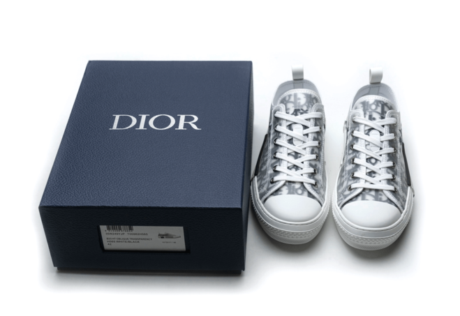 Dior Low-Top White and Black Oblique Canvas