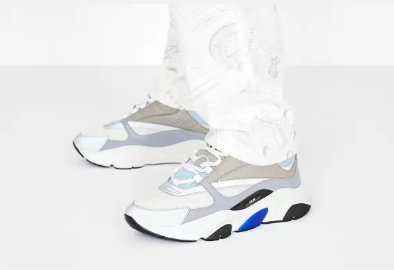 B22 Sneaker - White and Blue, Gray
