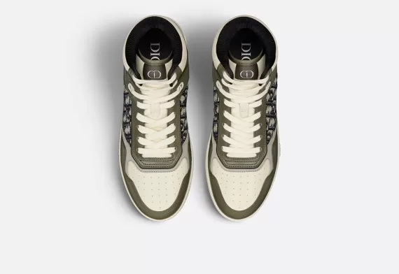 B27 High-Top Sneaker - Olive and Cream Beige/Black