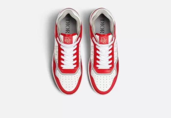 Dior By ERL B27 Low-Top Sneaker - Rabbit Motif Red and White