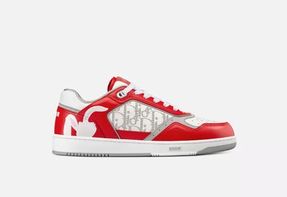 Dior By ERL B27 Low-Top Sneaker - Rabbit Motif Red and White