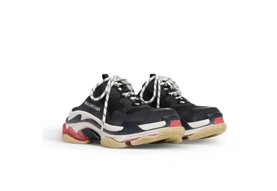 Balenciaga Triple S Mule - Black/White/Red