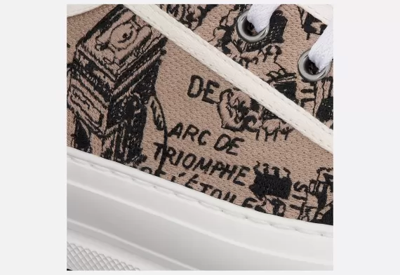 WALK'N'DIOR Platform Sneaker - Beige and Black, Plan de Paris Motif