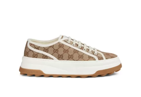 Gucci GG-canvas Lace-Up Sneakers Brown