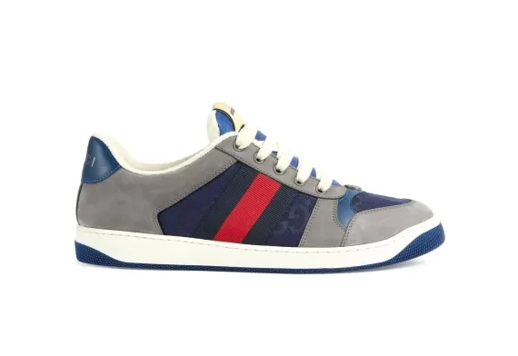 Gucci Screener Low-Top Sneakers Web-Stripe