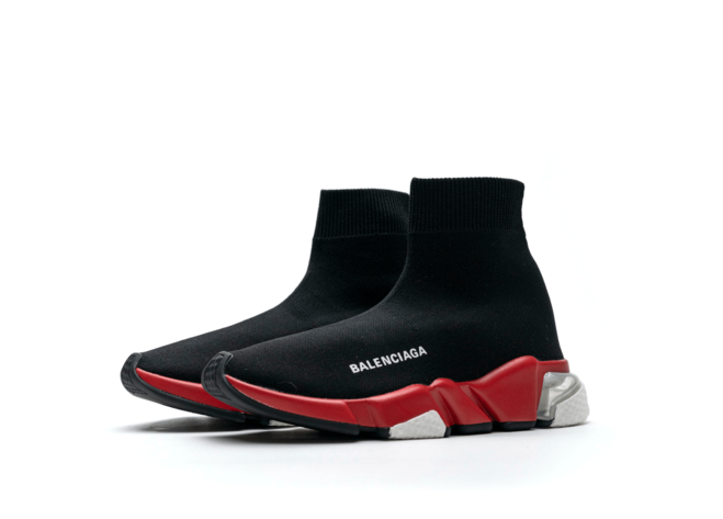 Shop Women's Balenciaga Speed Clear Sole Black Red at Outlet