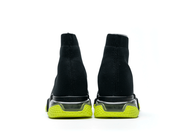 Enter New Fashion Zone with Balenciaga Speed Clear Sole Black Yellow Fluo for Women