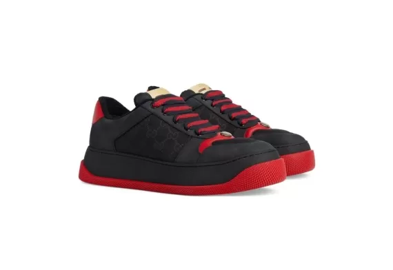 Gucci Screener GG Supreme Sneakers Black/Red