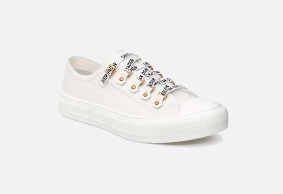 WALK'N'DIOR Sneaker White Cotton Canvas