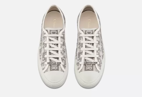 WALK'N'DIOR Sneaker Gray Stone Dior Oblique Embroidered Cotton