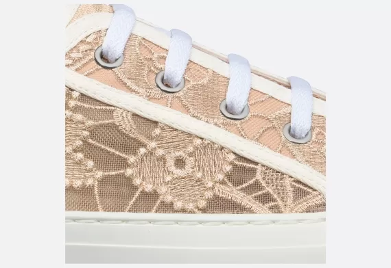 WALK'N'DIOR Sneaker - Gold-Tone D-Lace Macramé Motif