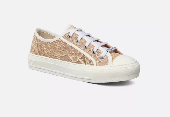 WALK'N'DIOR Sneaker - Gold-Tone D-Lace Macramé Motif