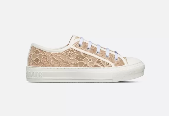 WALK'N'DIOR Sneaker - Gold-Tone D-Lace Macramé Motif