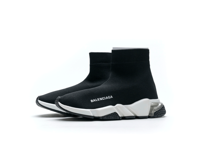 Sale On Balenciaga Speed Clear Sole Black White Men's