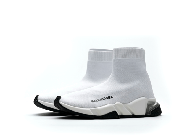 New: Balenciaga Speed Clear Sole White Black for Men.