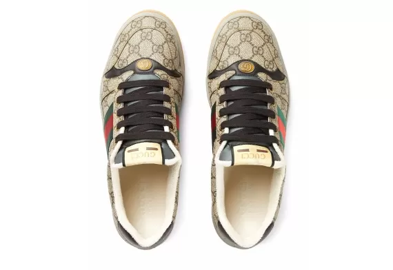 Gucci Screener Lace-Up Sneakers Vintage Logo