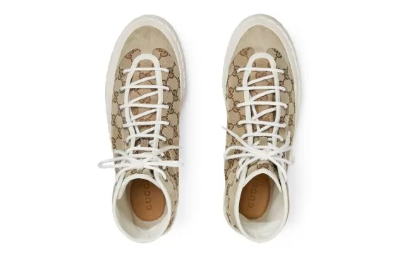 Gucci GG Monogram High-Top Sneakers Beige